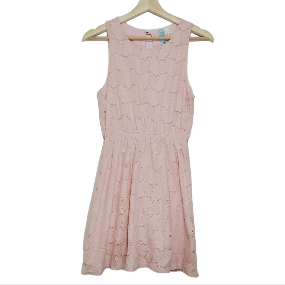 Dina Be | Light Pink Lace Sleeveless Fit n Flare Dress Whimsy Fairy Feminine
